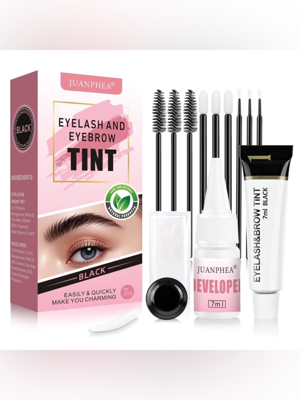 Black Eyelash & Eyebrow Tint Kit - 7ml
